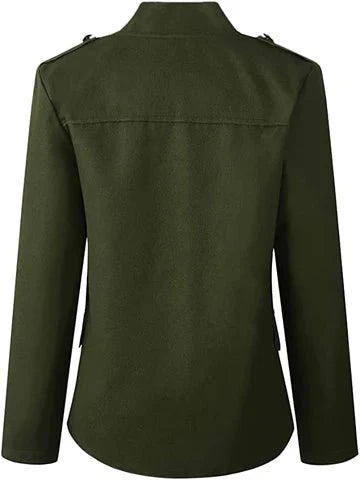 Katoenen Blazer met Staande Kraag voor Dames