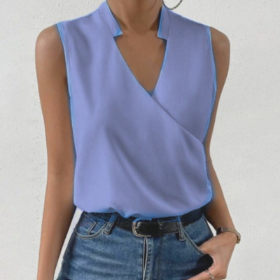 Chiffon V-Hals Mouwloze Top voor Dames