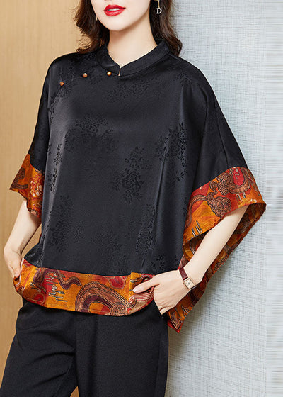 Vintage Losvallende Chinese Stijl Blouse voor Dames