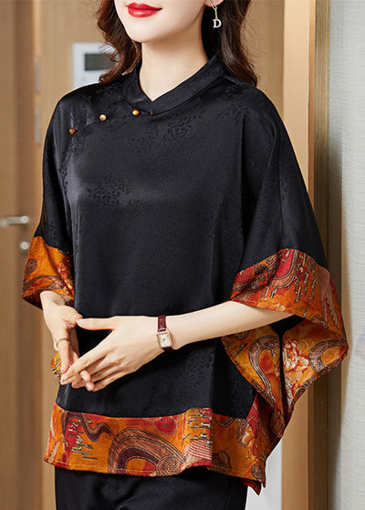 Vintage Losvallende Chinese Stijl Blouse voor Dames