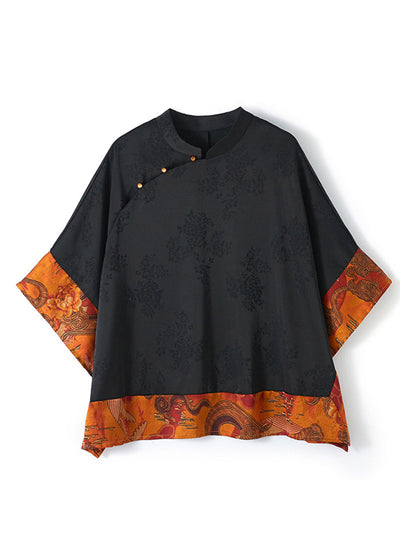 Vintage Losvallende Chinese Stijl Blouse voor Dames