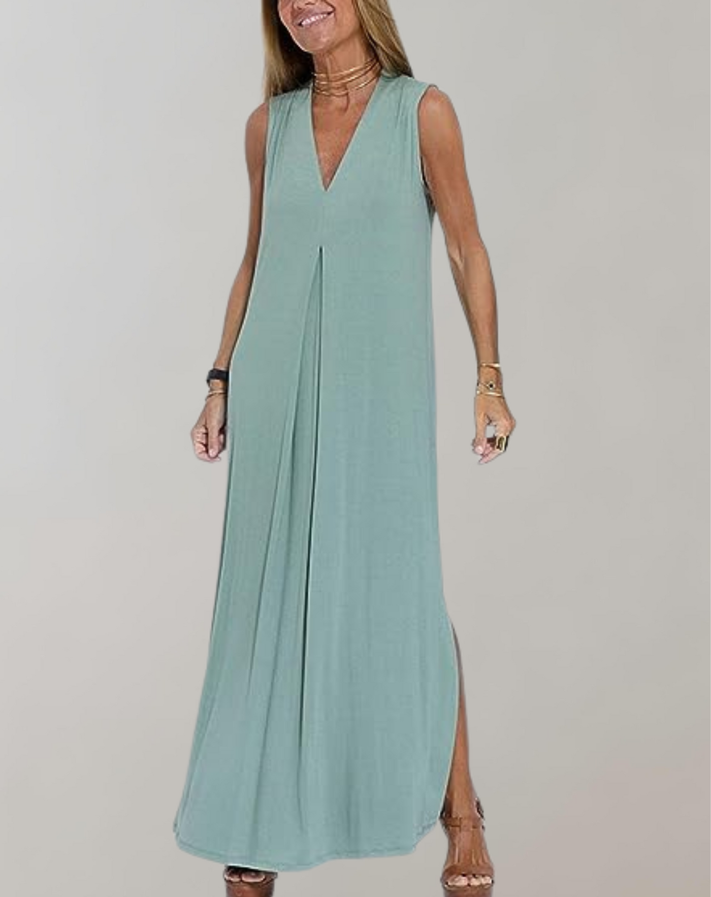 V-hals Maxi Jurk voor Dames