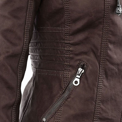 Lederen Damesjas met Capuchon – Perfect voor de Herfst