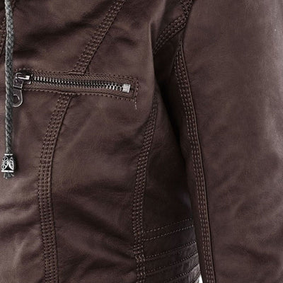 Lederen Damesjas met Capuchon – Perfect voor de Herfst