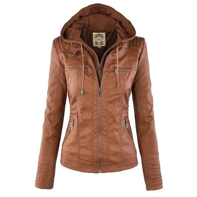 Lederen Damesjas met Capuchon – Perfect voor de Herfst
