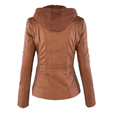 Lederen Damesjas met Capuchon – Perfect voor de Herfst