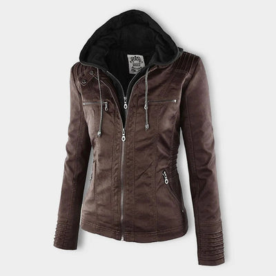 Lederen Damesjas met Capuchon – Perfect voor de Herfst