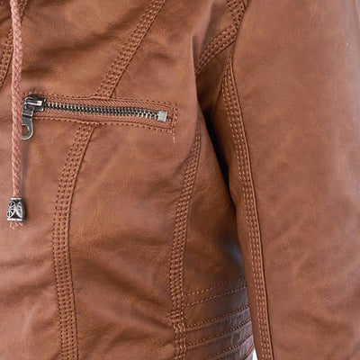 Lederen Damesjas met Capuchon – Perfect voor de Herfst