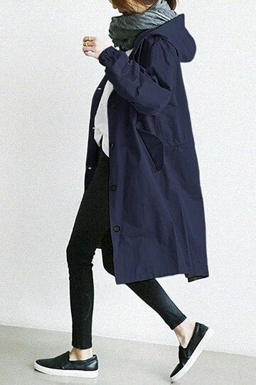 Katoenen Lange Trenchcoat voor Dames