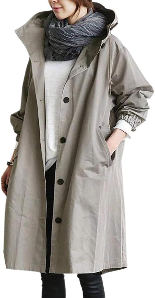 Katoenen Lange Trenchcoat voor Dames