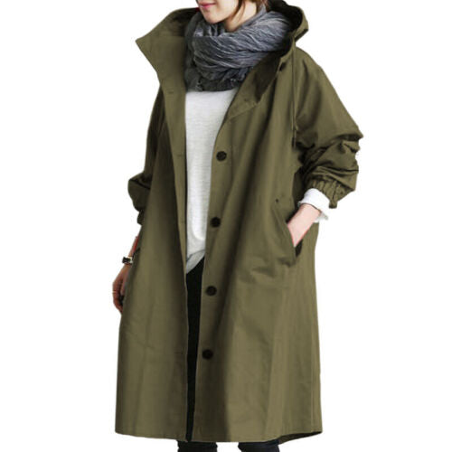 Katoenen Lange Trenchcoat voor Dames