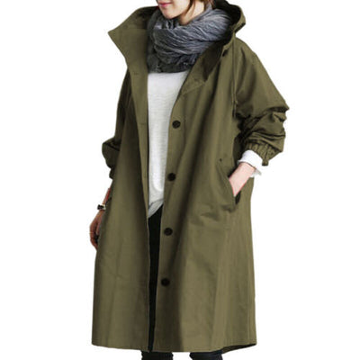 Katoenen Lange Trenchcoat voor Dames