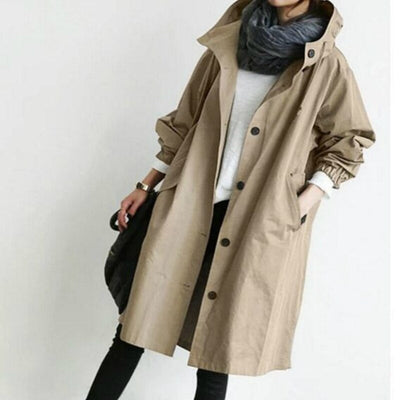 Katoenen Lange Trenchcoat voor Dames