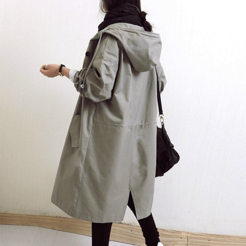 Katoenen Lange Trenchcoat voor Dames