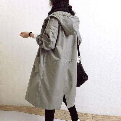 Katoenen Lange Trenchcoat voor Dames