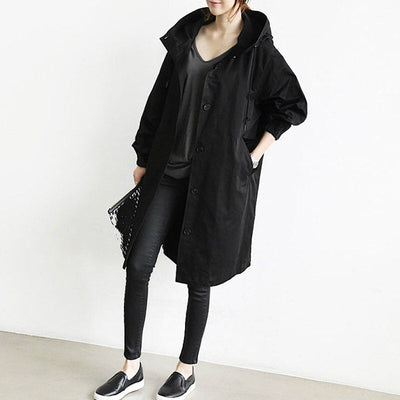 Katoenen Lange Trenchcoat voor Dames
