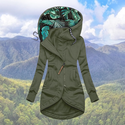 Casual Zip-Up Hooded Jacket voor Dames