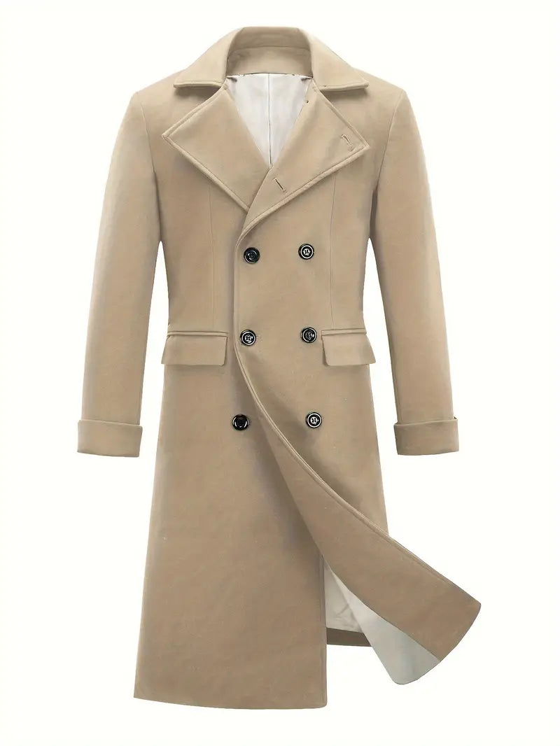 Lange casual trenchcoat voor heren