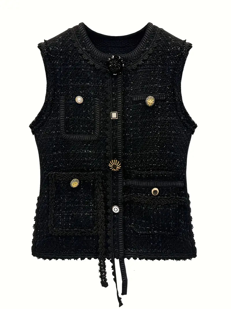 Kern - Elegant geweven polyester vest voor dames