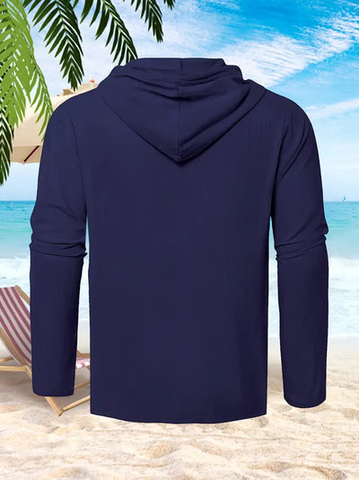 Henry-Heren Casual Button Up Hooded Shirt met capuchon - Huis Van Stijl