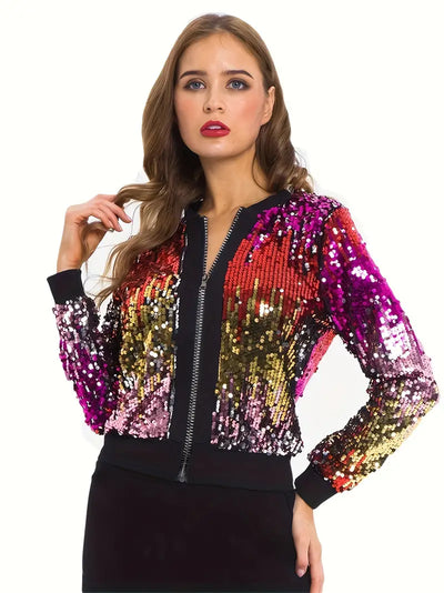 Werso - Pailletten glitter bomberjack - Huis Van Stijl