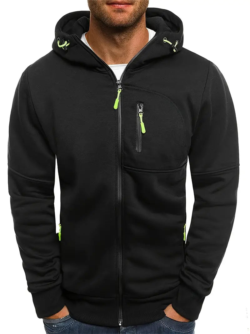 Broose-Heren Casual Zip Up Hoodie - Huis Van Stijl