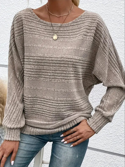 Gia - Knusse Crew Hals Batwing Pullover Trui - Huis Van Stijl