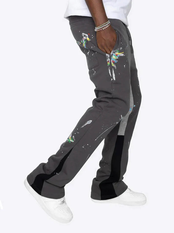 Cédric-Paint Splash Flare Sweatbroek - Huis Van Stijl