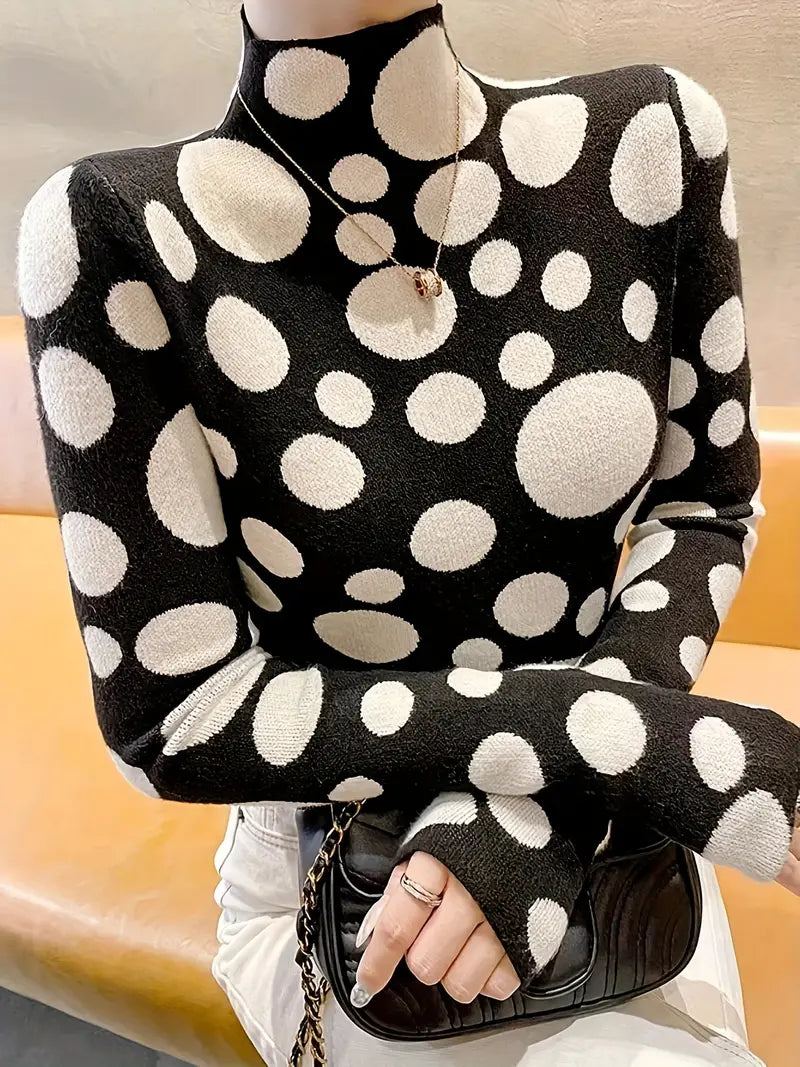 Vada - Polka Dot Pullover met ronde hals