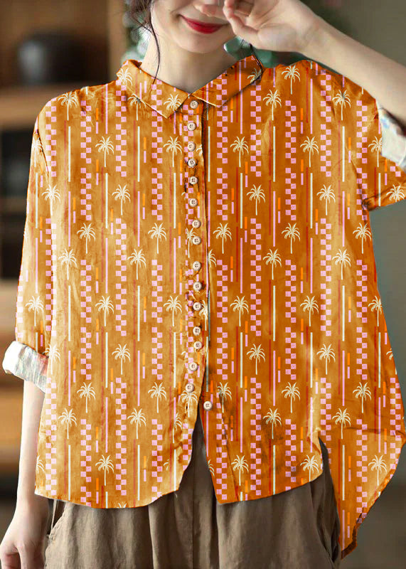 Floral Retro Poplin Shirt for Women