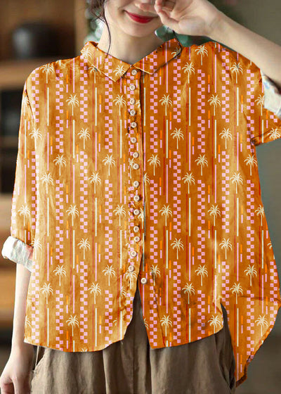 Floral Retro Poplin Shirt for Women