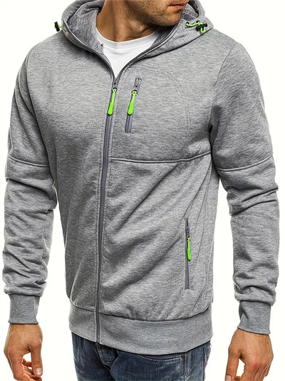 Broose-Heren Casual Zip Up Hoodie - Huis Van Stijl