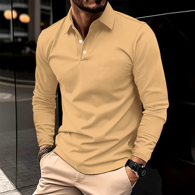 Sportieve Casual Polo met Lange Mouwen voor Heren