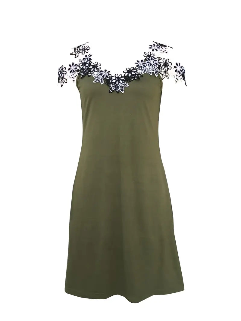 Scarlett-Bloemen Applique Jurk