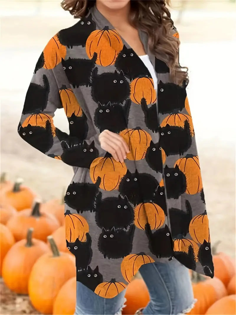 Sia - Halloween-pompoenpatroon vest