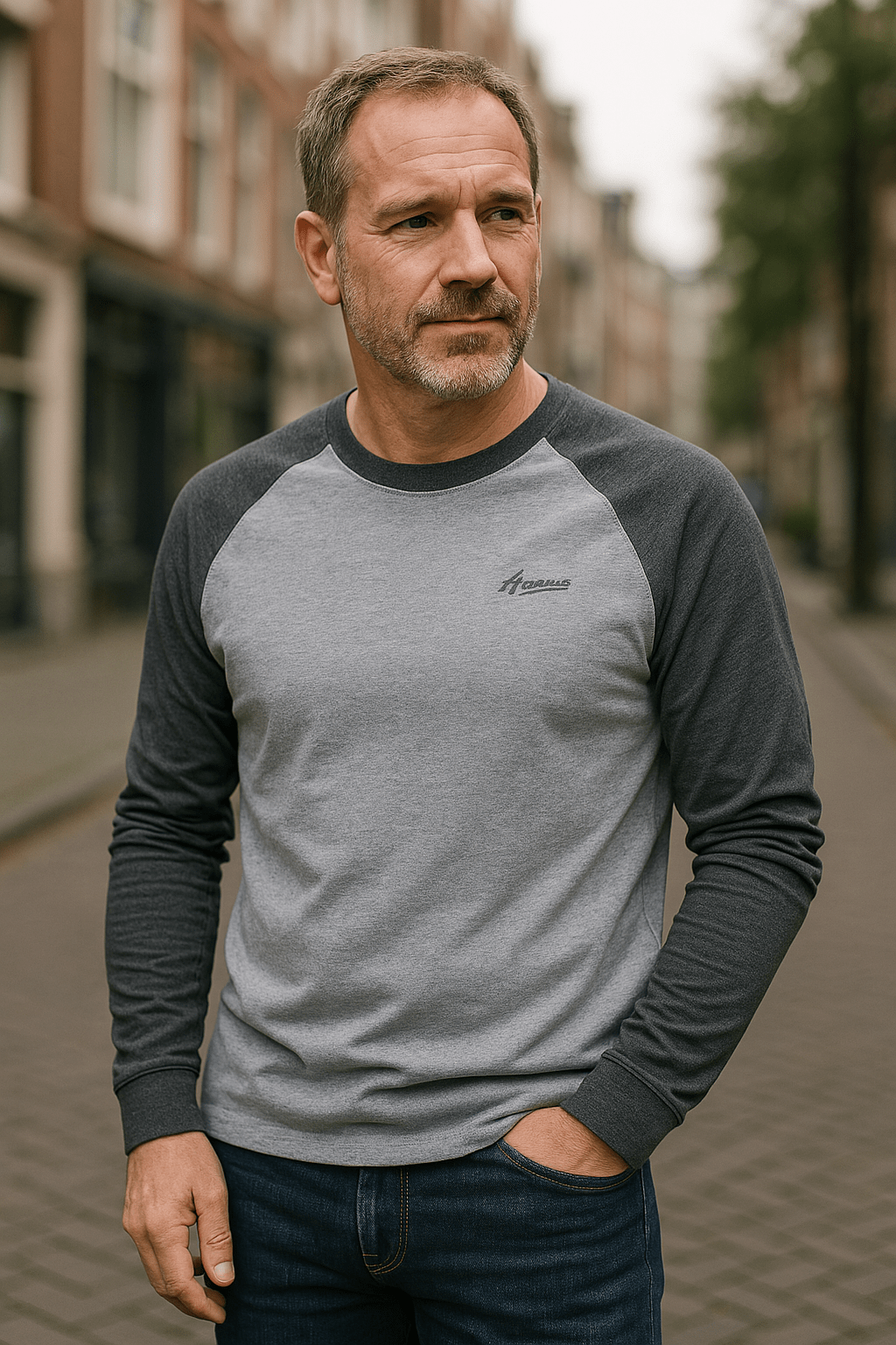 Stijlvolle heren chemise met lange mouwen