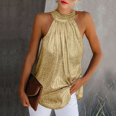 Chique dames top met hoge hals