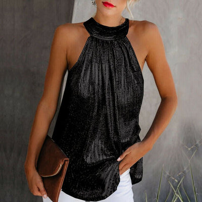 Chique dames top met hoge hals