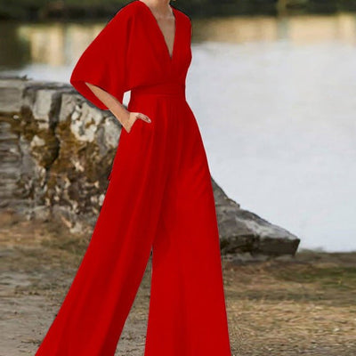 Elegante dames jumpsuit met V-hals
