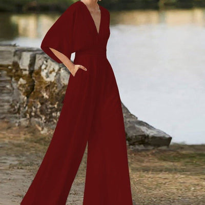 Elegante dames jumpsuit met V-hals