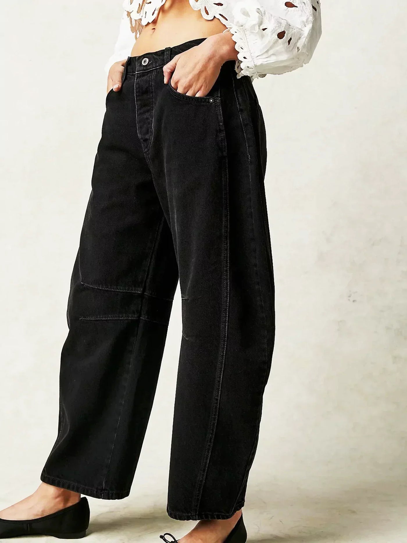 Katoenen High-waist Straight Jeans voor Dames