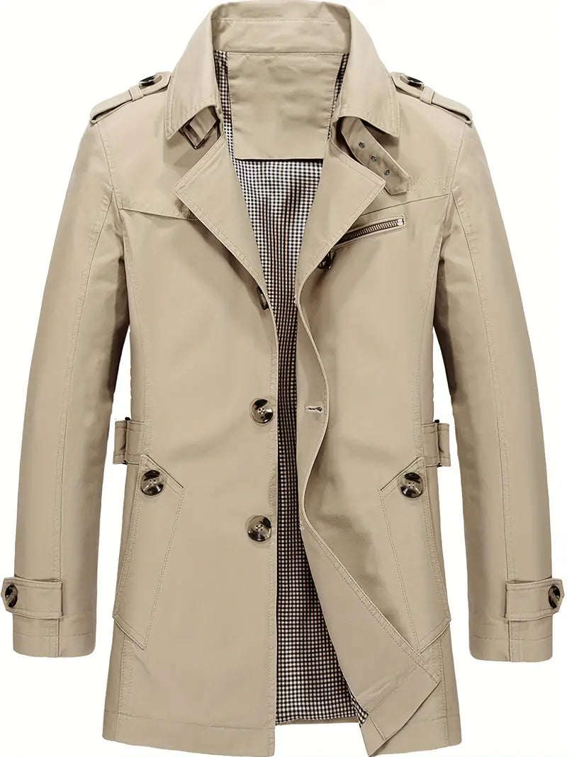 Mayer-Heren Modieus Ontwerp Mid Lange Trench Coat