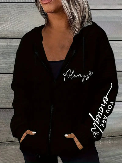 Samannah - Zip-up hoodie met twee zakken