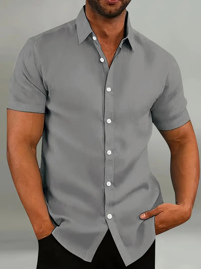 Noah-Casual Korte Mouw Button Down Overhemd