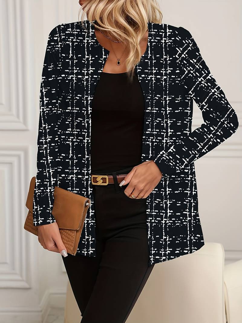 Dierenprint blazer met lange mouwen voor dames