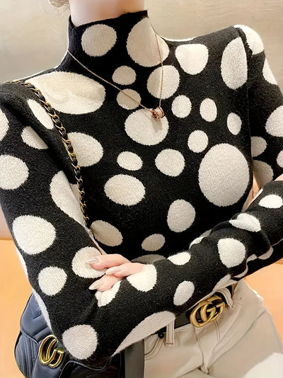 Vada - Polka Dot Pullover met ronde hals