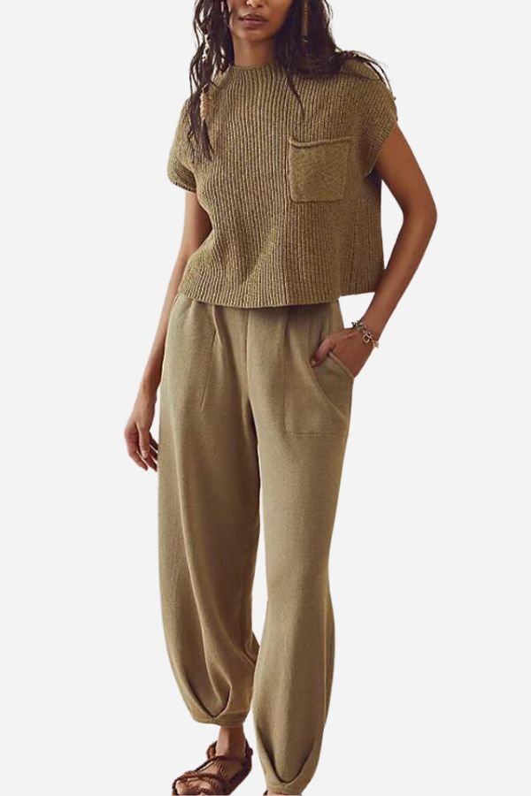 Chique dames ensemble met korte mouwen