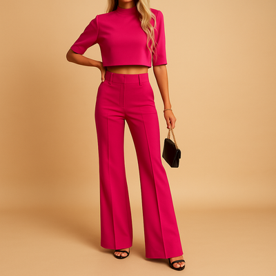 Comfortabele Tweedelige Outfit met Top en Broek voor Dames