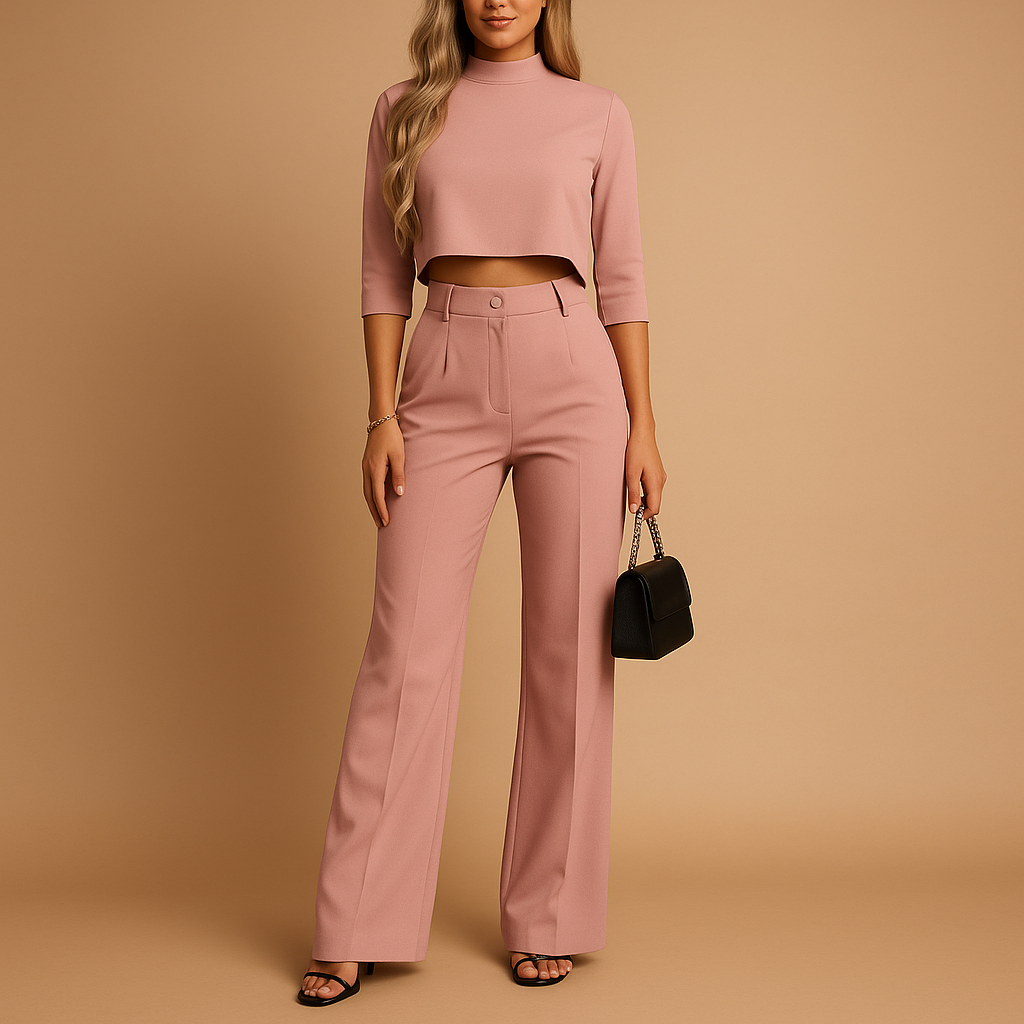 Comfortabele Tweedelige Outfit met Top en Broek voor Dames