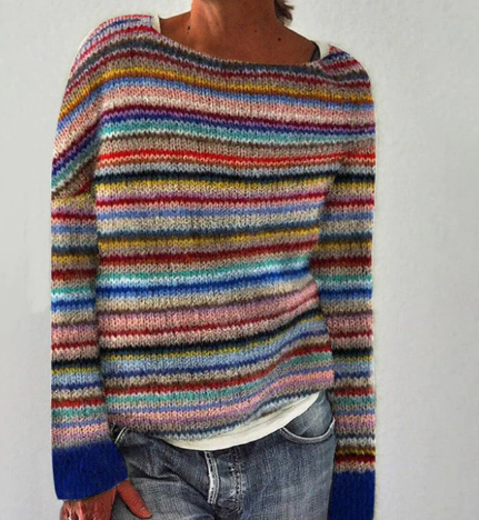 Gebreide Pullover met Kleurvlakken voor Dames